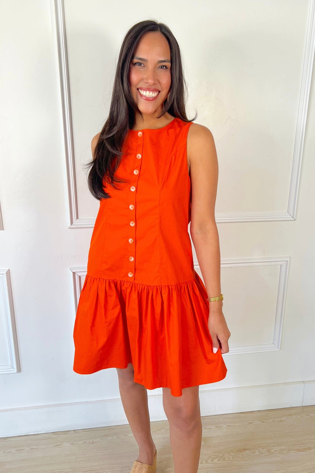 tangerine cocktail dress Aisha Tangerine Midi Dress